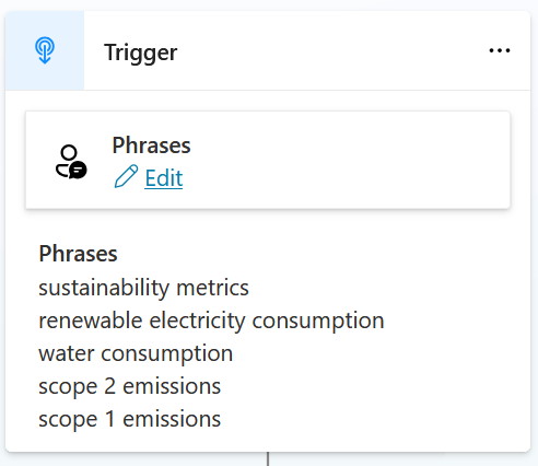 Schermopname van het configureren van een triggerknooppunt.