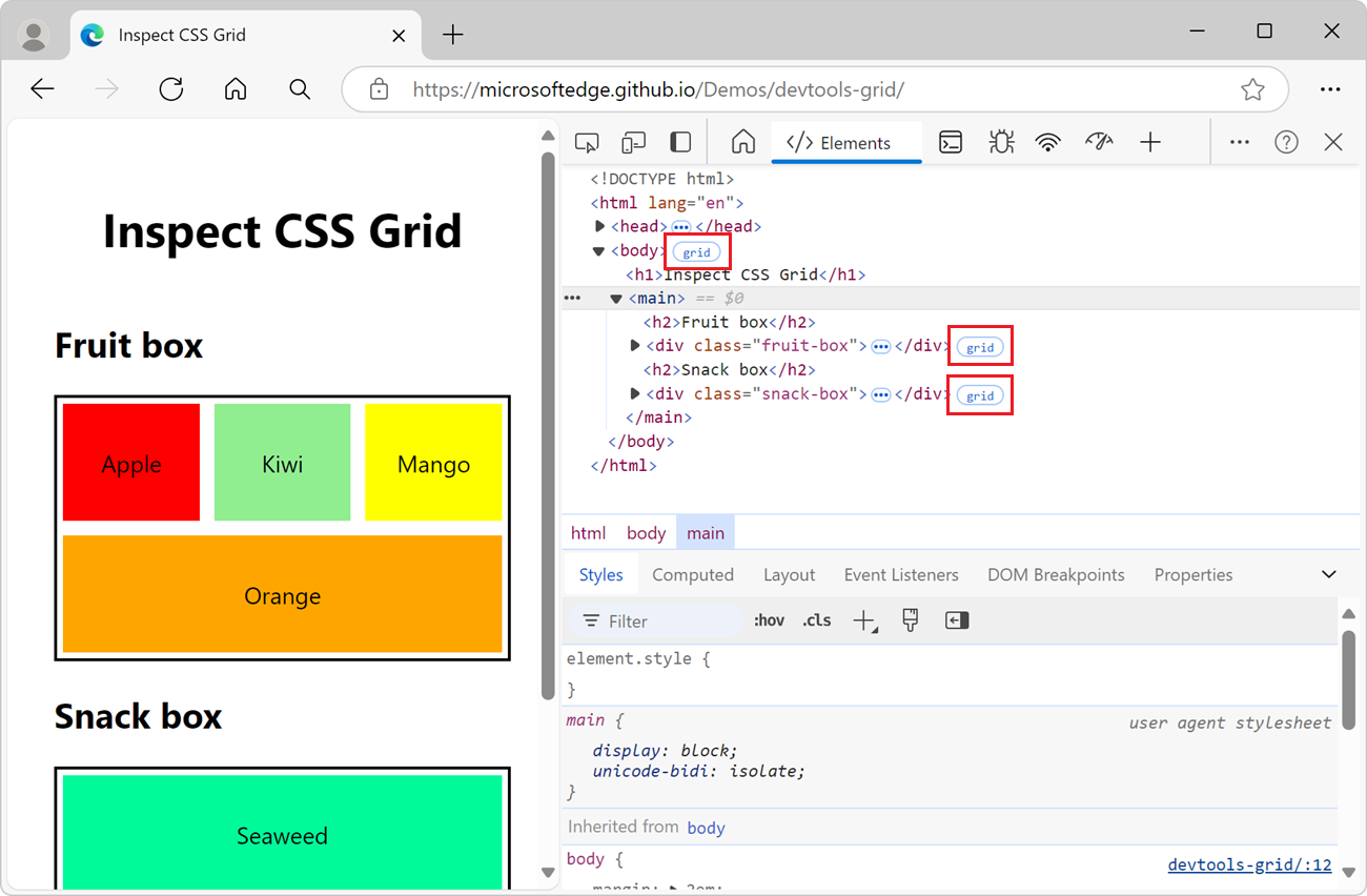 Discover grid