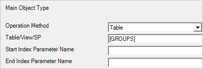 Schermopname van de bewerkingsmethode Tabel geselecteerd en groepeer in het tabelveld.