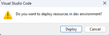Screenshot showing the selection of Deploy under Visual Studio Code.