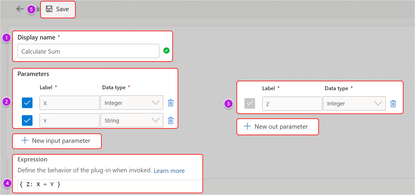 Voorbeeld van directe plug-in in de Accelerator-app Dataverse 