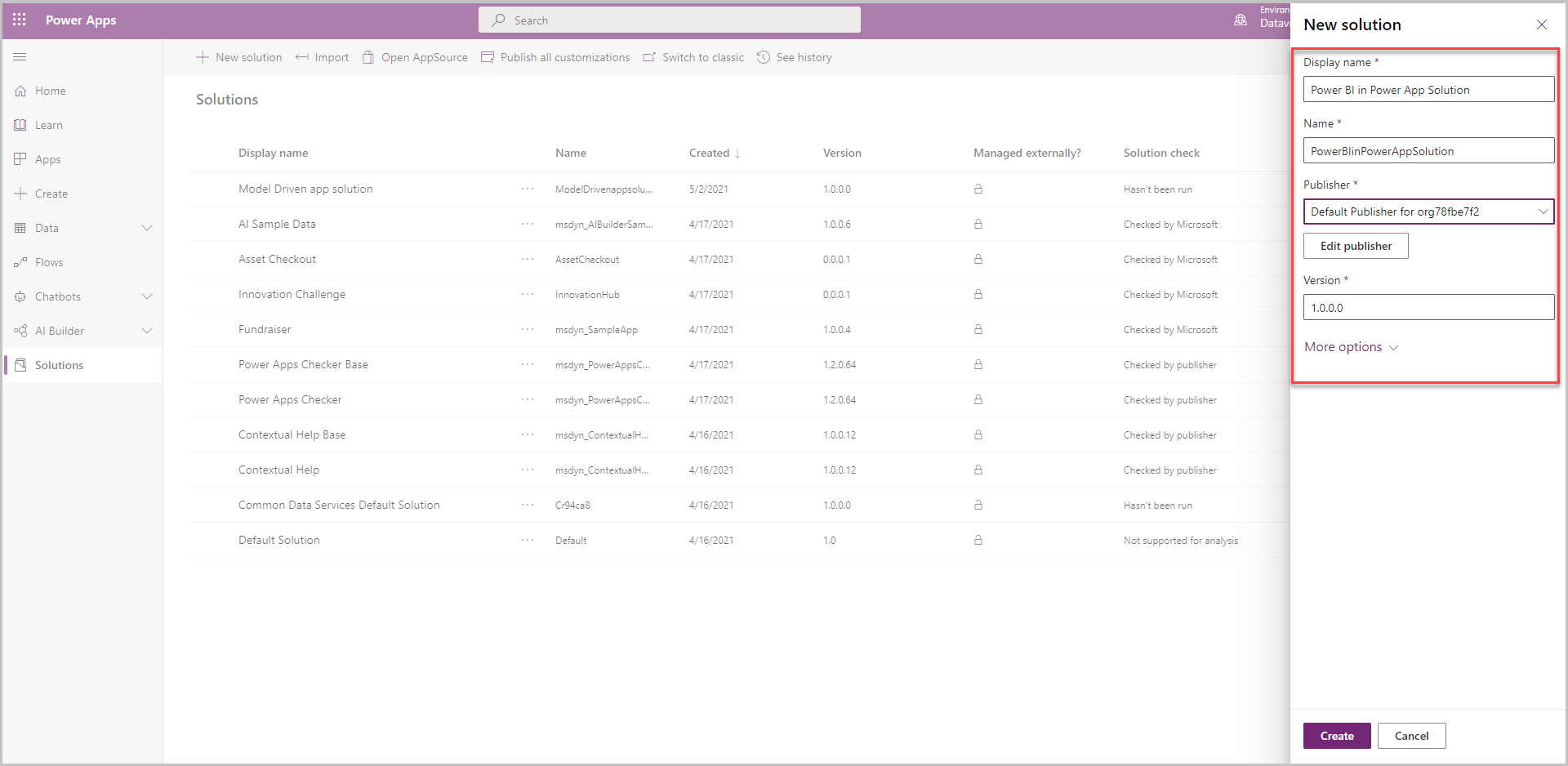 Power BI in PowerApp Oplossing