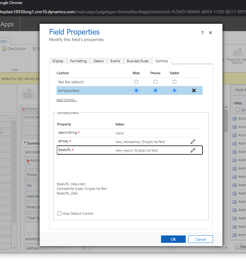 Binding voor basis-URL configureren.