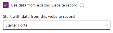 Bestaande websiterecord gebruiken