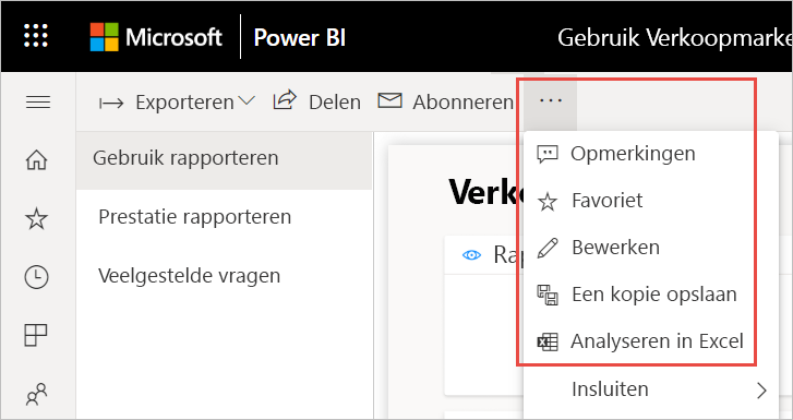 Schermopname van analyseren in Excel.