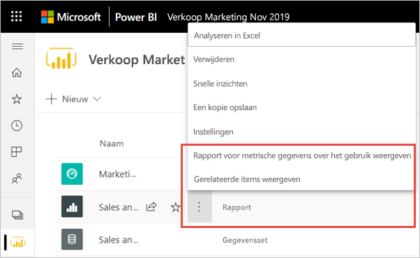 Screenshot of steps to view Usage Metrics.