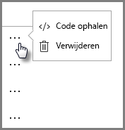 schermopname van het ophalen of verwijderen van invoegcodes.