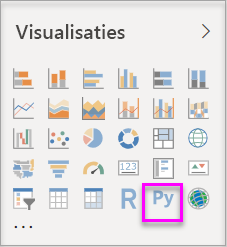 Schermopname van de Python-optie in Visualisaties.