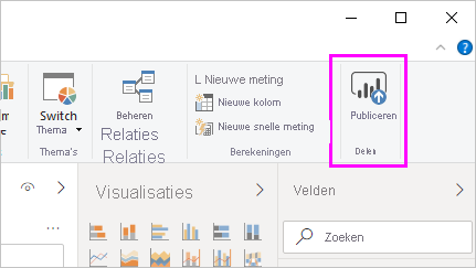 Schermopname van de knop Publiceren in Power BI Desktop.