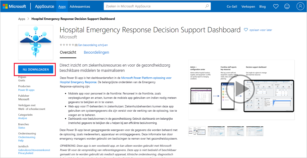 Hospital Emergency Response Decision Support Dashboard app in AppSource