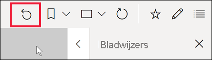 Een schermopname van het pictogram Terugdraaien op de actiebalk.