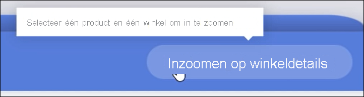 Schermopname van een inactieve drillthrough-knop met knopinfo bij zweven.