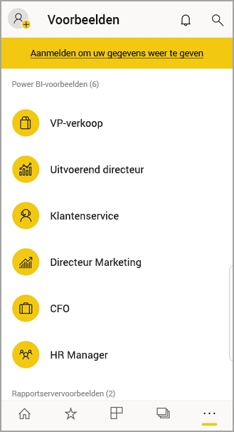 mobiele Power BI-voorbeelden