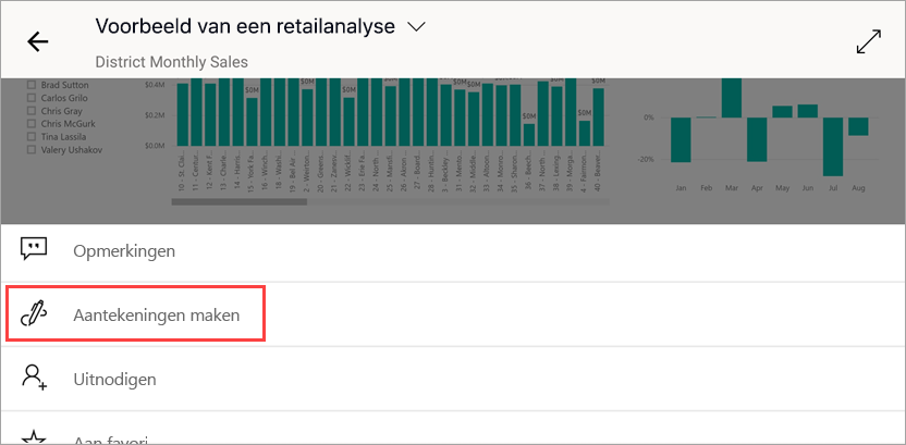 Tik op het potlood