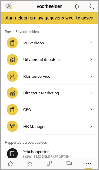 Mobiele Power BI-voorbeelden