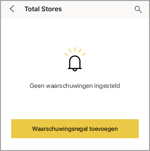 Schermopname van de waarschuwingsregel, waarin geen waarschuwingen zijn ingesteld.