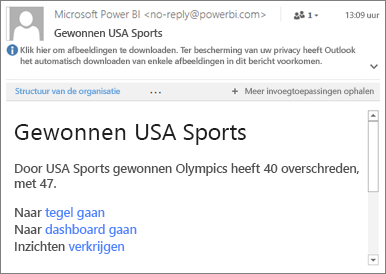 Schermopname van een e-mailmelding met de waarschuwing.