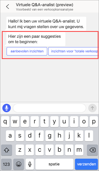 Q&A virtual analyst suggestions