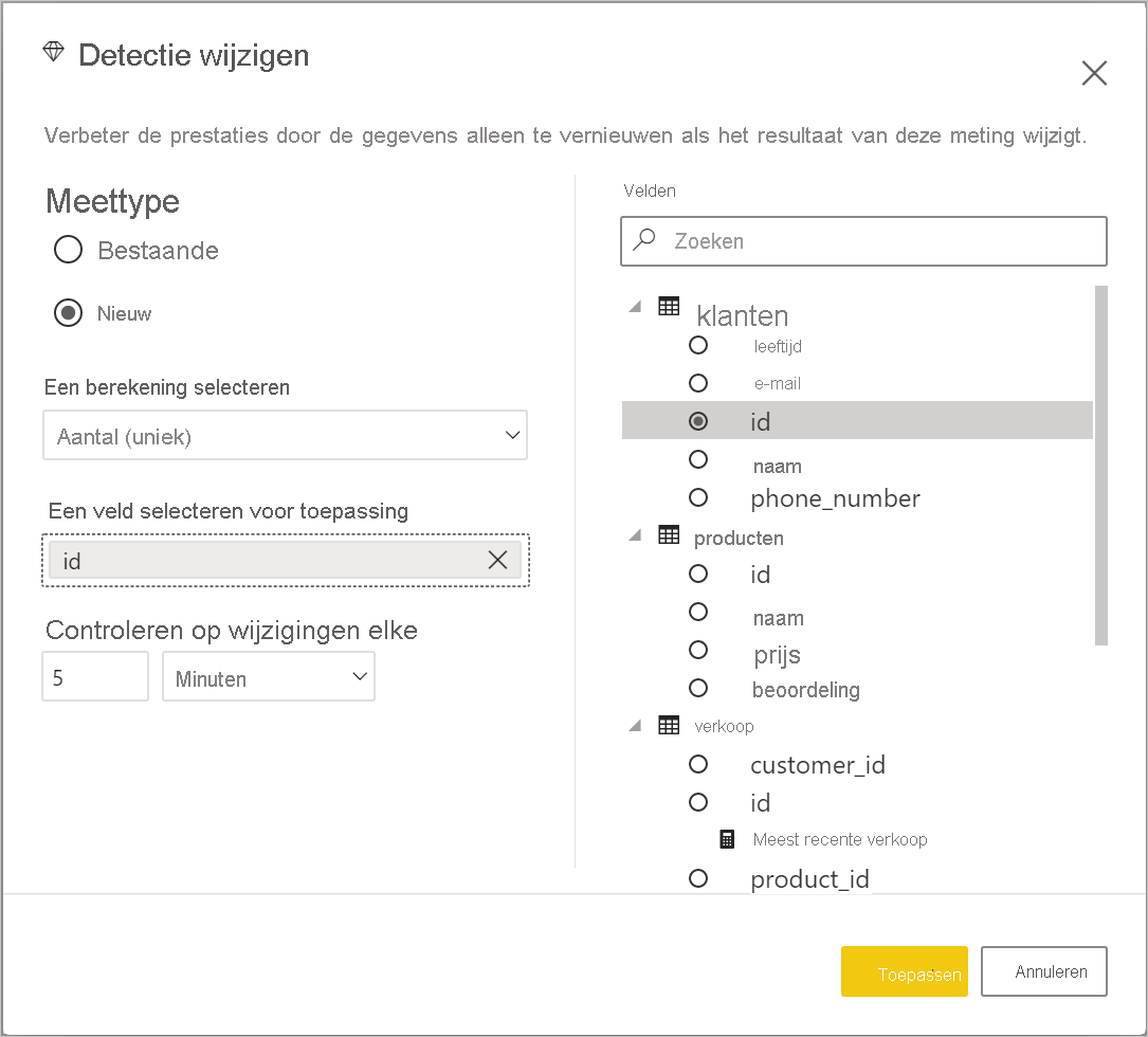 Venster Wijzigingsdetectie