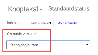 Schermopname van het deelvenster Tekststatus, waarin het geselecteerde veld voor de knoptekst wordt gemarkeerd.