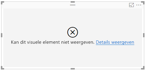 Schermopname van het foutbericht dat op het canvas wordt weergegeven.