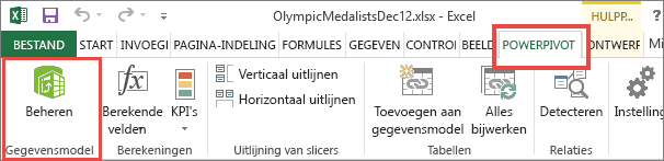 PowerPivot openen in Excel