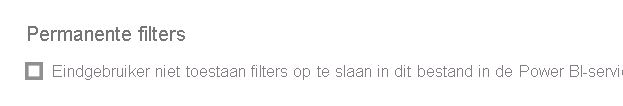 Schermopname van Eindgebruikers niet toestaan om filters op dit bestand op te slaan in de Power BI-service.