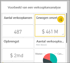 Schermopname van telefoontegels, met een tegelselectie om het formaat te slepen, te wijzigen of los te maken.