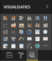 Schermopname van het deelvenster Analyse in de sectie Visualisaties.