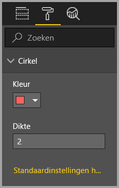 Screenshot of the final circle card visuals format pane elements.