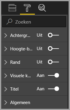 Screenshot of general and visual formatting options on the formatting pane.