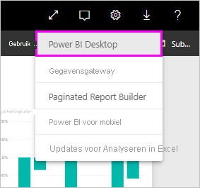 Schermopname van Microsoft Store met de downloadoptie van Power BI Desktop.