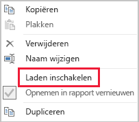 Schermopname van Power Query met de optie Laden inschakelen.