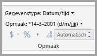 Screenshot showing the Formatting panel with the Data type and Date time format selected.