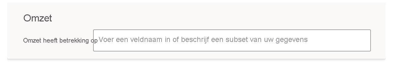 Schermopname van de sectie die de term Omzet definieert.