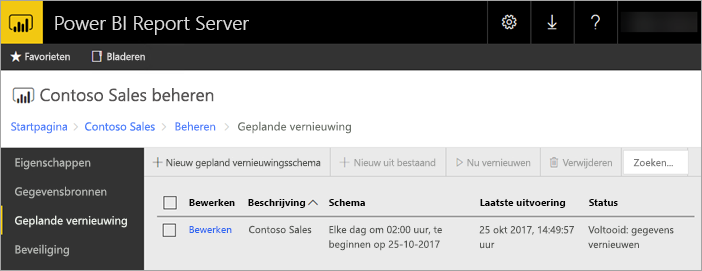 Successful scheduled refresh of a Power BI Report