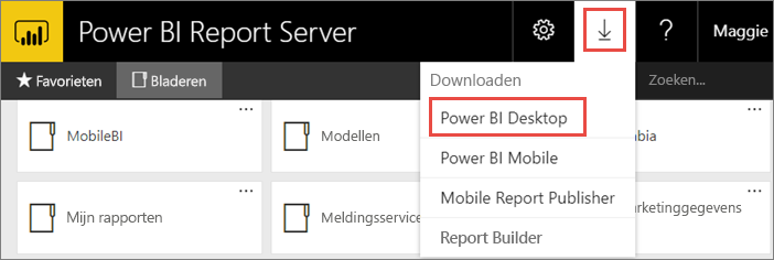 Download Power BI Desktop from the web portal