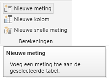 Schermopname van nieuwe meting op het lint.