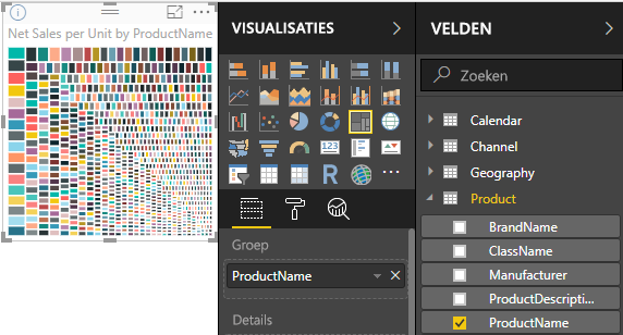 Schermopname van treemap op productnaam.