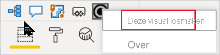 Schermopname van de optie om een visualisatie los te maken van het deelvenster Visualisatie.