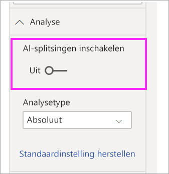 Ontledingsstructuur schakelt AI-splitsing uit.