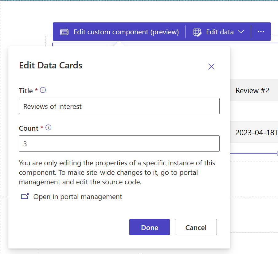 Configureer parameters in de ontwerpstudio.