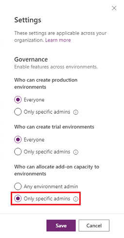 De toewijzing van extra capaciteit beheren.