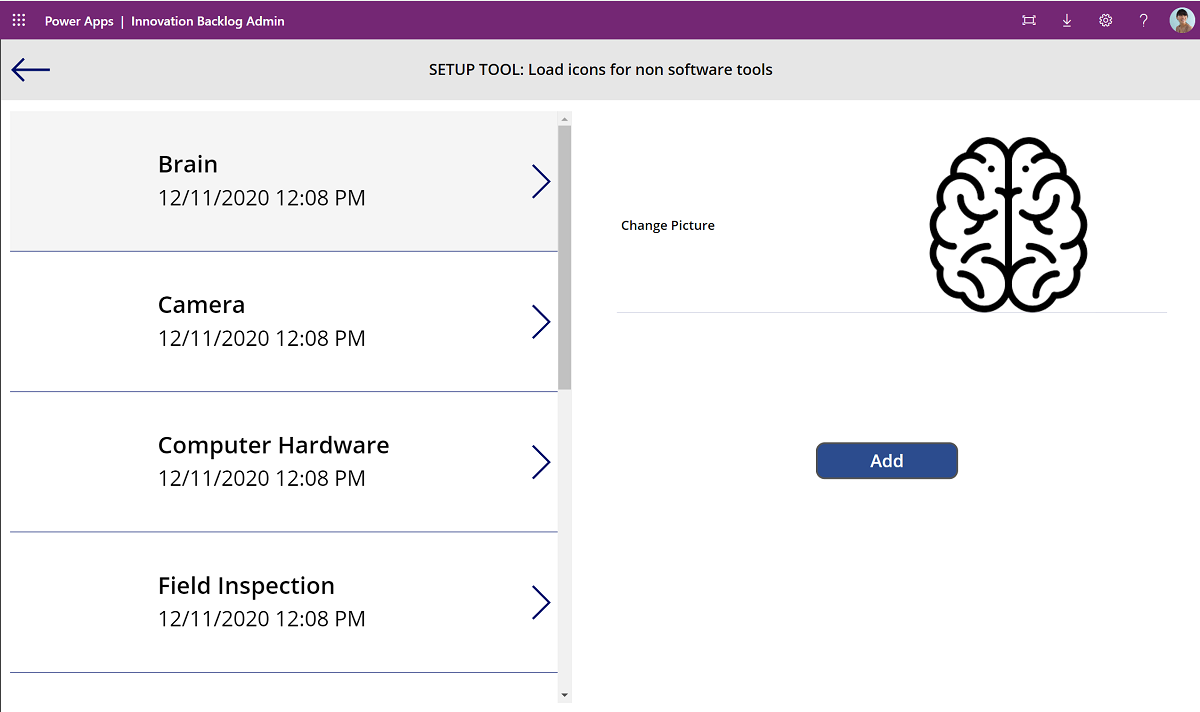 Een pictogram toevoegen voor een niet-softwarehulpmiddel in de Admin-app.