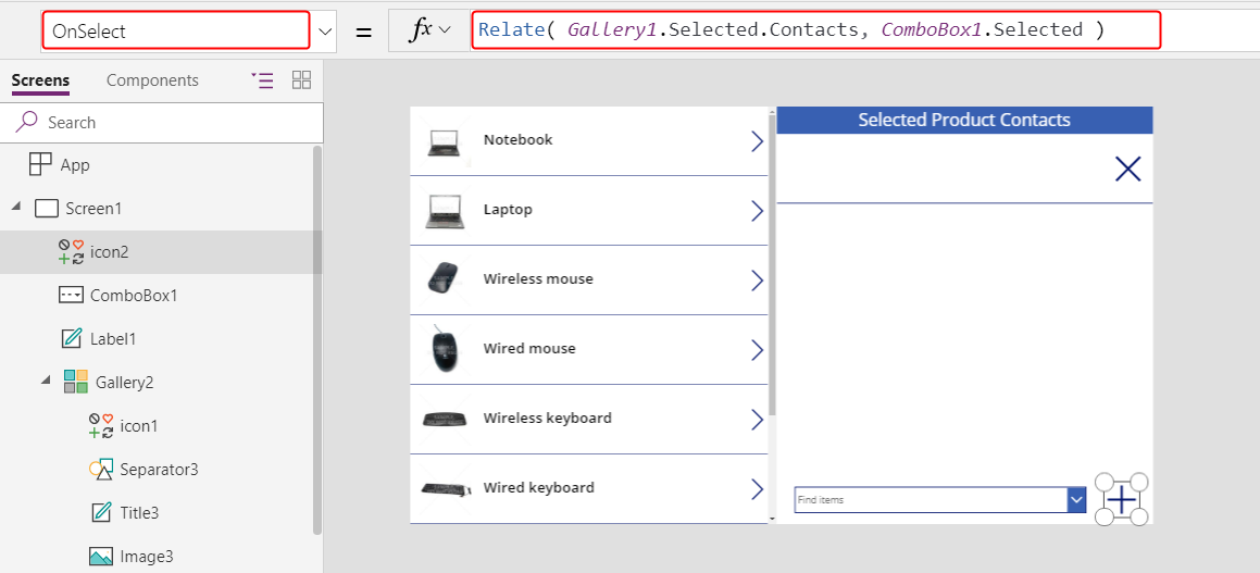 Het pictogram Add configureren.