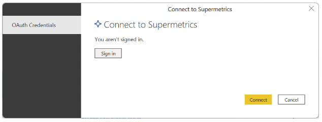 Verbinding maken naar Supermetrics.