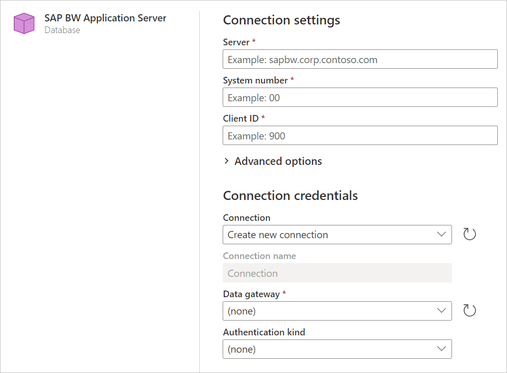 Online aanmelden bij SAP BW Application Server.