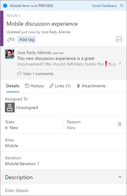 mobile discussion menu