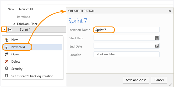 Iterations, defaults defined for Agile