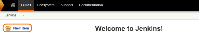 New item link in Jenkins